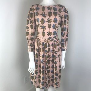Joyo Style Pink Vintage Look Floral Dress